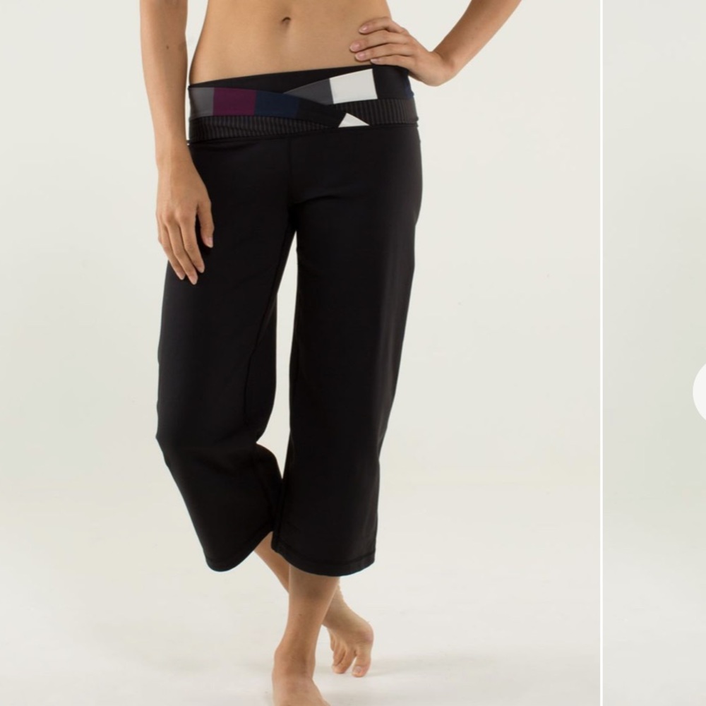 Lululemon Dharana Yoga Crops w/drawcord hem Size 6 EUC